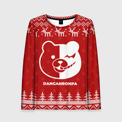 Лонгслив женский Новогодний Danganronpa с оленями, цвет: 3D-принт
