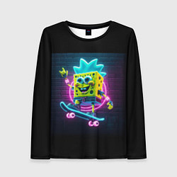 Лонгслив женский Sponge Bob on a skateboard - ai art fantasy, цвет: 3D-принт