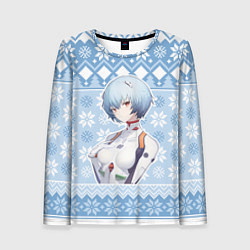 Женский лонгслив Rei christmas sweater Evangelion