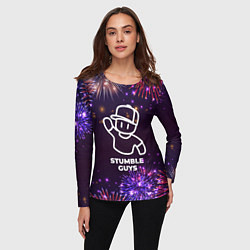 Лонгслив женский Праздничный Stumble Guys, цвет: 3D-принт — фото 2