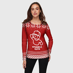 Лонгслив женский Новогодний Stumble Guys, цвет: 3D-принт — фото 2