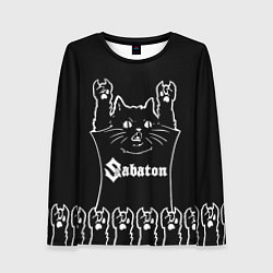 Лонгслив женский Sabaton: cat rock, цвет: 3D-принт