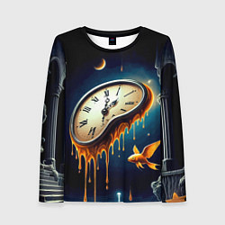 Женский лонгслив Течение времени - сюрреализм