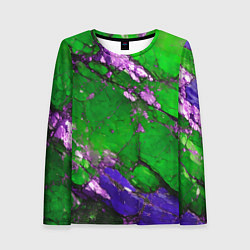 Лонгслив женский A purple mineral in a green stone, цвет: 3D-принт