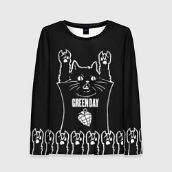 Женский лонгслив Green Day: cat rock