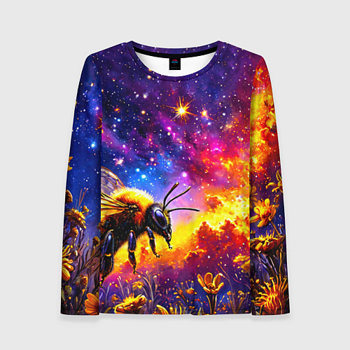 Женский лонгслив Пчелка в космосе / 3D-принт – фото 1