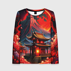 Лонгслив женский Japan red nature, цвет: 3D-принт