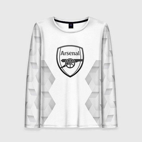 Женский лонгслив Arsenal white poly / 3D-принт – фото 1