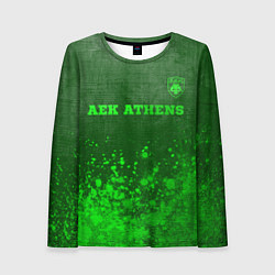 Женский лонгслив AEK Athens - green gradient посередине