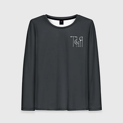 Женский лонгслив Таня - белая надпись вязью