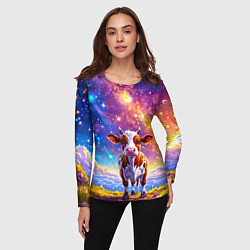 Лонгслив женский Коровка и звездное небо, цвет: 3D-принт — фото 2