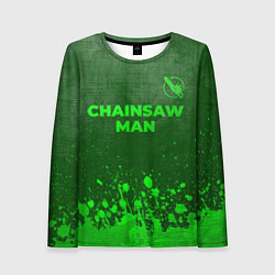 Женский лонгслив Chainsaw Man - green gradient посередине