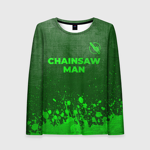 Женский лонгслив Chainsaw Man - green gradient посередине / 3D-принт – фото 1