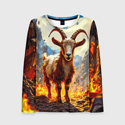 Женский лонгслив Козел в огне