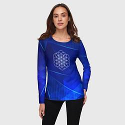 Лонгслив женский Coldplay blue poly, цвет: 3D-принт — фото 2