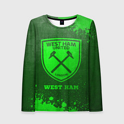 Женский лонгслив West Ham - green gradient