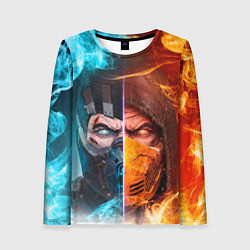 Лонгслив женский Mortal Kombat - Саб-зиро и Скорпион, цвет: 3D-принт