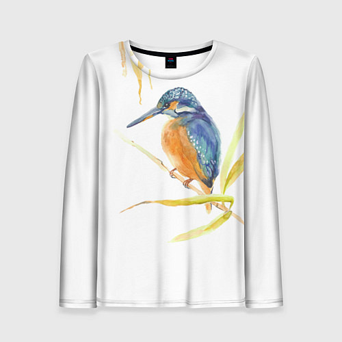 Женский лонгслив Зимородок / 3D-принт – фото 1