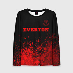 Женский лонгслив Everton - red gradient посередине