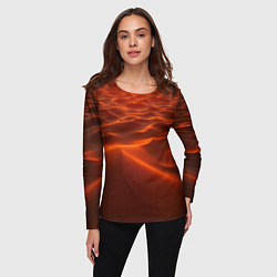 Лонгслив женский Красная жара, цвет: 3D-принт — фото 2