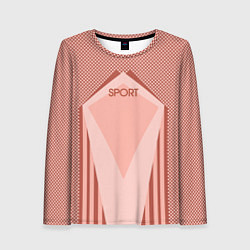 Лонгслив женский Sport пыльно-розовый, цвет: 3D-принт