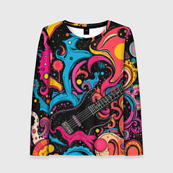 Женский лонгслив Psychedelic abstract guitar