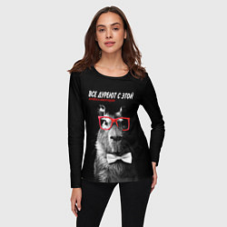 Лонгслив женский Все дуреют с этой интеллигенции, цвет: 3D-принт — фото 2