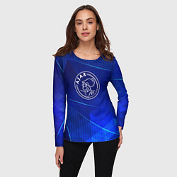 Лонгслив женский Ajax blue poly, цвет: 3D-принт — фото 2