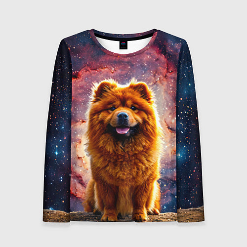 Женский лонгслив Чау-чау в космосе / 3D-принт – фото 1