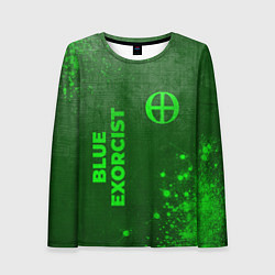 Женский лонгслив Blue Exorcist - green gradient вертикально