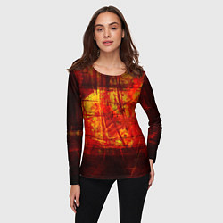 Лонгслив женский Абстракция - red grunge tear, цвет: 3D-принт — фото 2