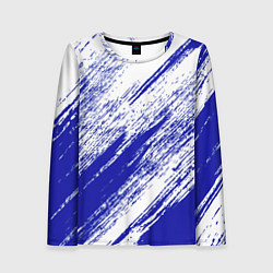 Лонгслив женский The color is white and blue, цвет: 3D-принт