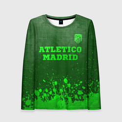 Лонгслив женский Atletico Madrid - green gradient посередине, цвет: 3D-принт