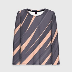 Лонгслив женский Перламутровый серый полосы, цвет: 3D-принт