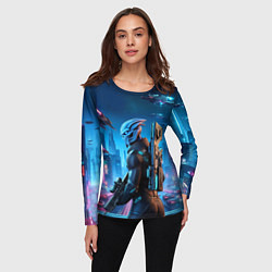 Лонгслив женский Mass Effect - neon glow fantastic, цвет: 3D-принт — фото 2