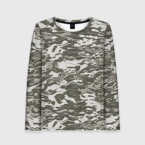 Женский лонгслив Фактурный камуфляж / 3D-принт – фото 1