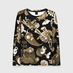 Женский лонгслив Растения против зомби в бежевом цвете