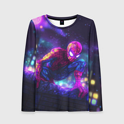 Женский лонгслив Человек-паук неоновый свет