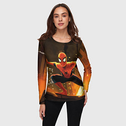 Лонгслив женский Человек-паук пускает паутину, цвет: 3D-принт — фото 2