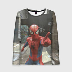 Женский лонгслив Человек паук предупреждает