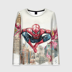 Женский лонгслив Человек паук паркур