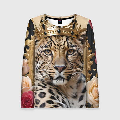 Женский лонгслив Королевский леопард / 3D-принт – фото 1
