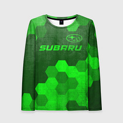 Женский лонгслив Subaru - green gradient посередине