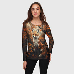 Лонгслив женский Лис в лесной чаще, цвет: 3D-принт — фото 2