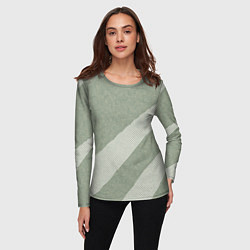 Лонгслив женский Светлый серо-зелёный абстрактный, цвет: 3D-принт — фото 2