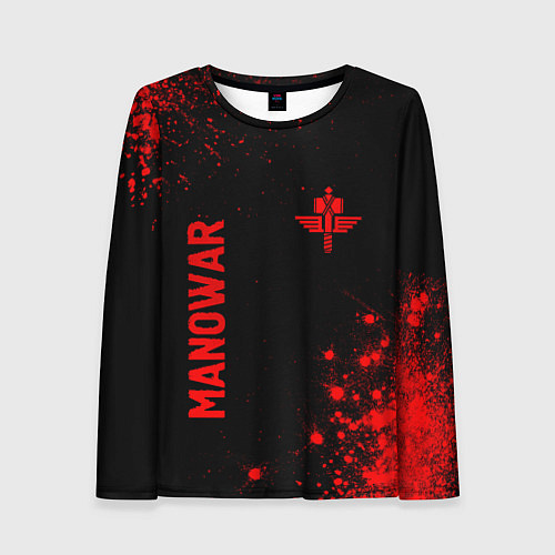 Женский лонгслив Manowar - red gradient вертикально / 3D-принт – фото 1