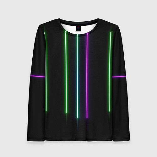 Женский лонгслив Neon stripes / 3D-принт – фото 1