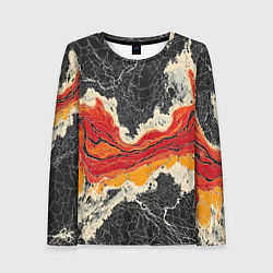 Лонгслив женский Красно-черная потертая текстура, цвет: 3D-принт