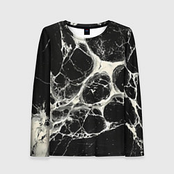 Женский лонгслив Бело-черная потертая текстура