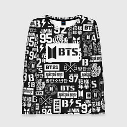 Лонгслив женский Bangtan Boys pattern black, цвет: 3D-принт